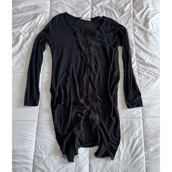 We The Free Black Blouse Cardigan Women's Size Small Black Button Down - Picture 1 of 8